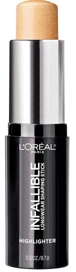 L’Oréal Paris Makeup Infallible Longwear Highlighter Shaping Stick, Up to 24hr Wear, Buildable Cream Highlighter Stick, 41 Gold is Cold, 0.3 oz.-VivaGrace Women