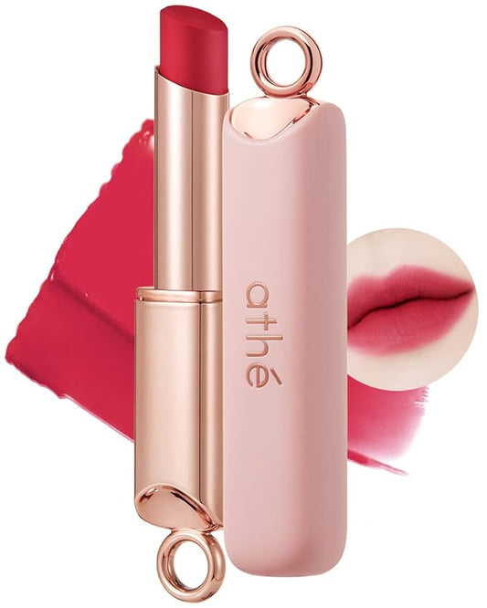 ATHÉ Authentic Airy Lip Balm 09 CHERRY VERY MUCH, Korean Vegan Color Lip Blam, Flake-Free Slim Fit Lips, Silky Powdery Finish & Air-like Blurring with Vibrant Colors, 0.11oz.-VivaGrace Women