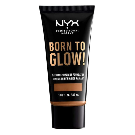 NYX PROFESSIONAL MAKEUP Born To Glow Naturally Radiant Foundation, Medium Coverage - Almond-VivaGrace Women