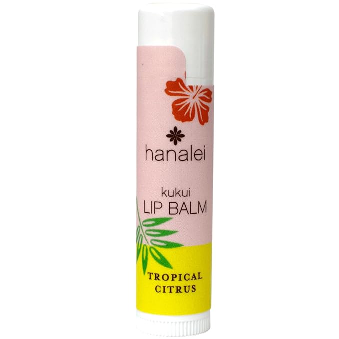 Hanalei Lip Balm and Moisturizer - Natural Kukui Oil and Beeswax Lip Moisturizer to Hydrate and Replenish Dry, Chapped Lips - Made in USA - Tropical Citrus-VivaGrace Women