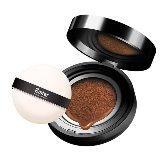 Sistar Skin Perfecting BB Cushion Full Coverage Long Lasting Natural Glow Foundation On The Go Case With Mirror (Deep)-VivaGrace Women