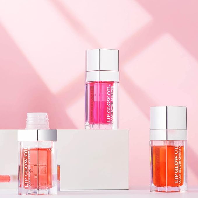 Lip Glow Oil, Care Of Lips Enjoy Lip Spa, Lip Color Oil, Hydrating Lip Balm, Lip Oil Gloss Tinted Hydrating Lip Care, Lip Lines Lip Crystal Jelly Moisturizing (004 Coral)-VivaGrace Women