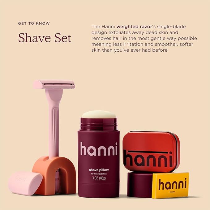 HANNI Shave Starter Set, Saftey Razor with Blades and Shaving Gel, Unisex Grooming Kit for Smooth, Soft Skin, Hair Removal Gift Set for All Skin Types, Burgundy-VivaGrace Women