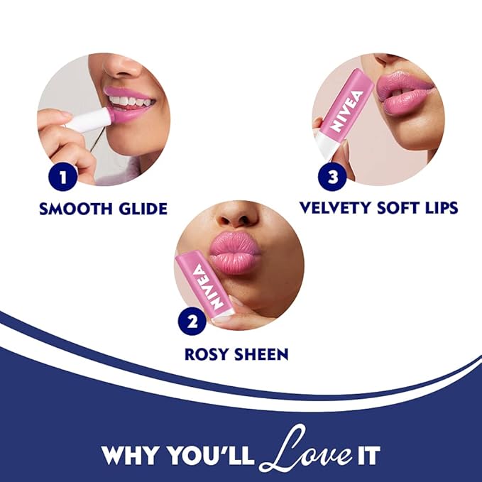 Nivea Lip Soft Rose Blister Pack-VivaGrace Women