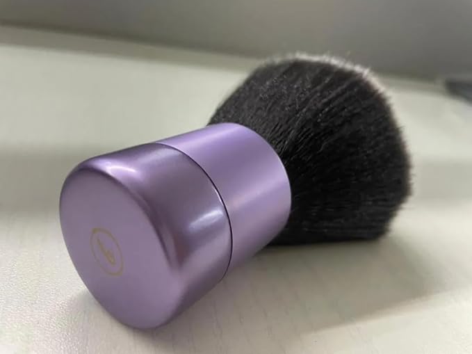 Luxurious and Large Ultra Soft Fluffy Powder Brush, Multipurpose Face, Body, Barber and Beauty Tool, with wooden base Soft Kabuki Brush by BevyGold (Violet)-VivaGrace Women