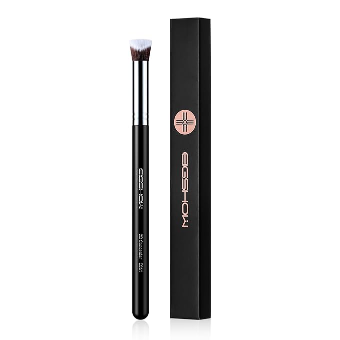 EIGSHOW Angled Concealer Brush Under Eye for Covering Sun Spots Acne Blemishes Concealing Contouring Setting with Liquid Cream (E861)-VivaGrace Women