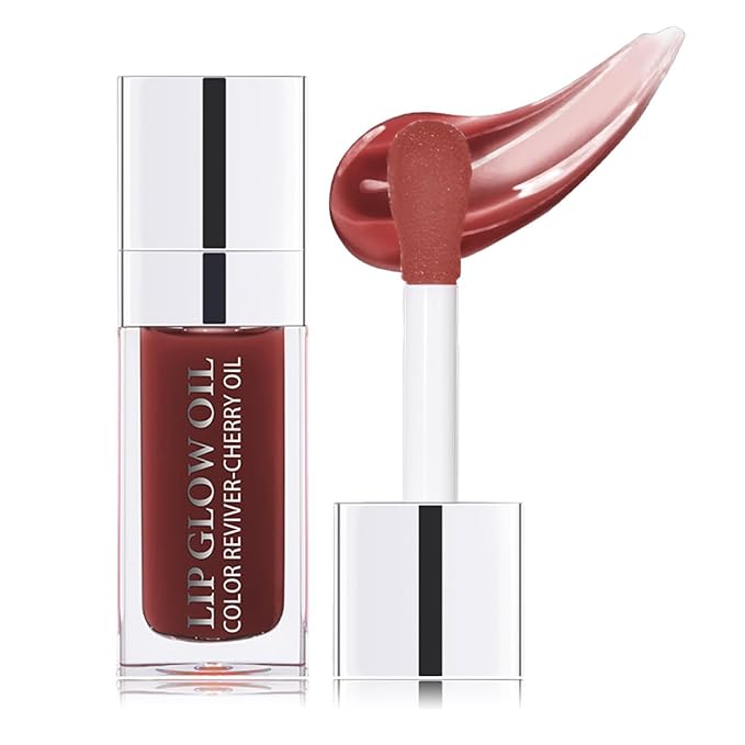 Hydrating Lip Glow Oil Moisturizing Plumping Lip Tint Lip Gloss Transparent Lip Balm Long Lasting Nourishing Repairing Lightening Lip Lines (020# MAHOGANY)-VivaGrace Women