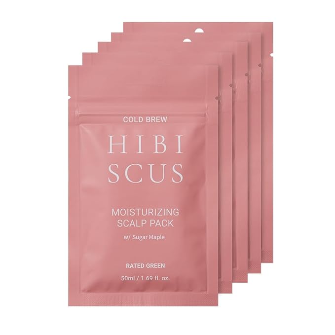 RATED GREEN Cold Brew Hibiscus Moisturizing Scalp Pack w. Sugar Maple | Deep Moisture Mask for Dry Scalp | Silicone-Free, Korean Vegan Formula | 1.69 fl oz (Pack of 5)-VivaGrace Women