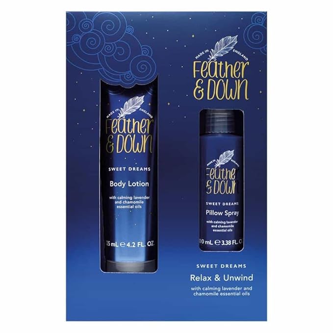 Feather & Down Sweet Dream Relax and Unwind Gift Set (100ml Pillow Spray & 125ml Body Lotion) - With Calming Lavender & Chamomile Essential Oils-VivaGrace Women