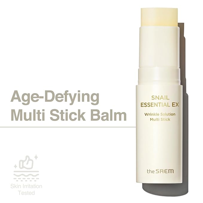 THESAEM Snail Essential EX Wrinkle Solution Multi-Purpose Balm Stick – Anti Aging & Moisturizing – Face & Eye Treatment – With Snail Collagen & Honey for Moist Glow, 0.4oz. 2 Pack-VivaGrace Women