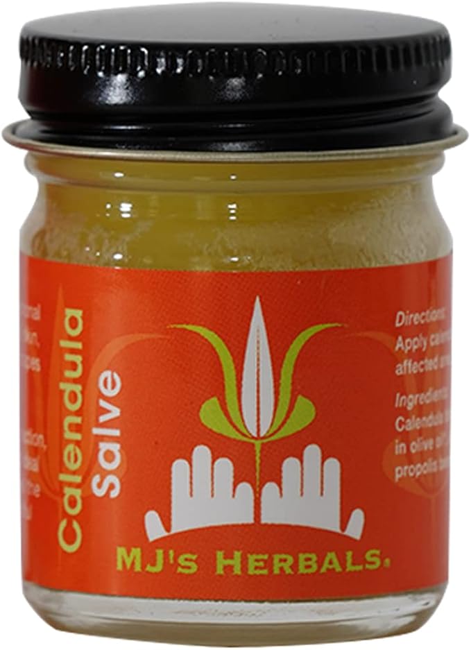 MJ's Herbals Calendula Salve - Skin Soothing Balm, Eczema Cream, Diaper Rash, Scars, Bug Bites, Made w/Calendula Blossoms & Propolis Beeswax (1 oz)-VivaGrace Women