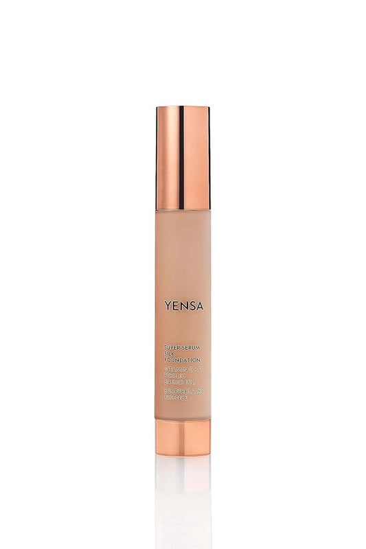 YENSA Super Silk Foundation - Full Coverage, Age-defying complex of Vitamin C, E, Ferulic, and Bakuchiol Oil (Tan 2) 1.0 fl oz-VivaGrace Women