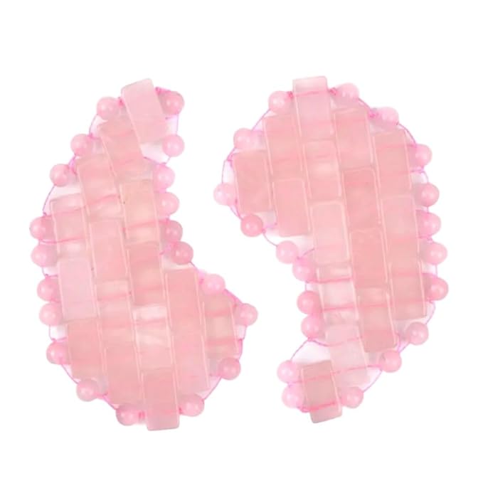 Moon Shape Crystal Clear Quartz Eye Mask, Anti-Aging Hot or Cold Using Stone Eye Mask 100% Natural Beauty Eye Mask (Rose Quartz)-VivaGrace Women