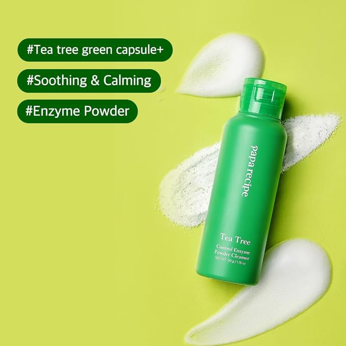 Papa Recipe Tea Tree Control Enzyme Powder Cleanser - Soft Exfoliating Facial Wash for Sensitive Skin (50g, 1.72oz) - Korean Skincare for Soothing, Balancing skin's moisture and oil level-VivaGrace Women