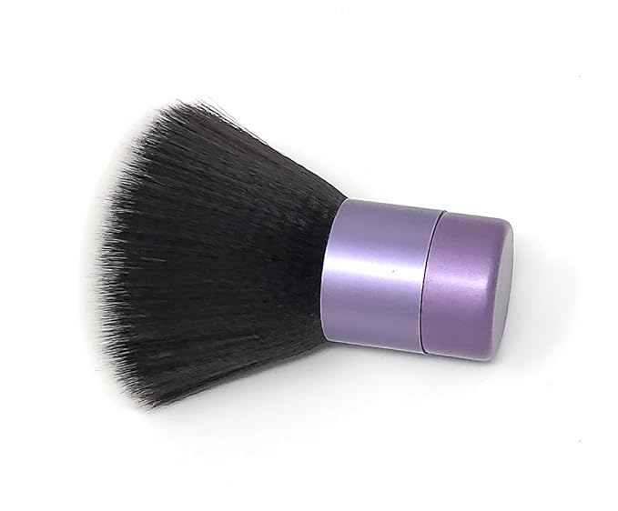 Luxurious and Large Ultra Soft Fluffy Powder Brush, Multipurpose Face, Body, Barber and Beauty Tool, with wooden base Soft Kabuki Brush by BevyGold (Violet)-VivaGrace Women