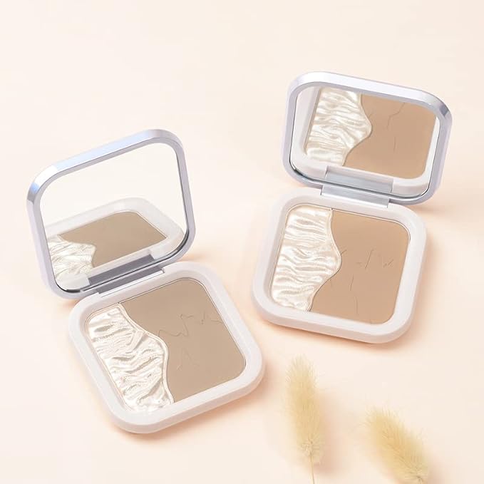 ELLESY Highlighter Makeup Palette Shimmer Face Bronzer and Highlighter Contouring Palette Makeup Kit Sculpting Contour Powder Palette with brush-C02-VivaGrace Women