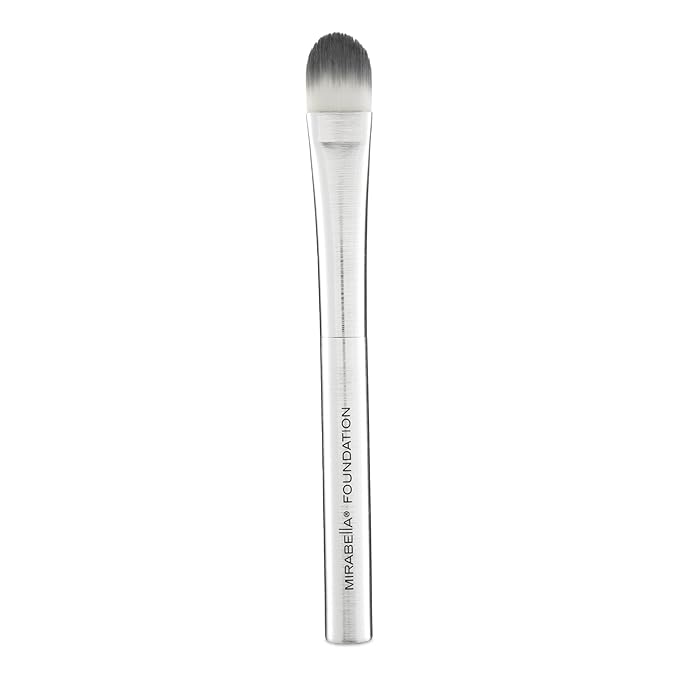 Mirabella Brushed Aluminum Professional Makeup Brush - Foundation Brush-VivaGrace Women