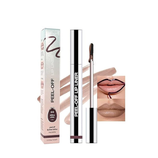 Matte Liquid Lip Stain Peel Off Lip Liner Tattoo - Dark Brown, Waterproof Smudge-Proof Lip Gloss, Long-Lasting Non-Stick Cup Formula, Natural Peel Off Design for All Skin Types 5-VivaGrace Women