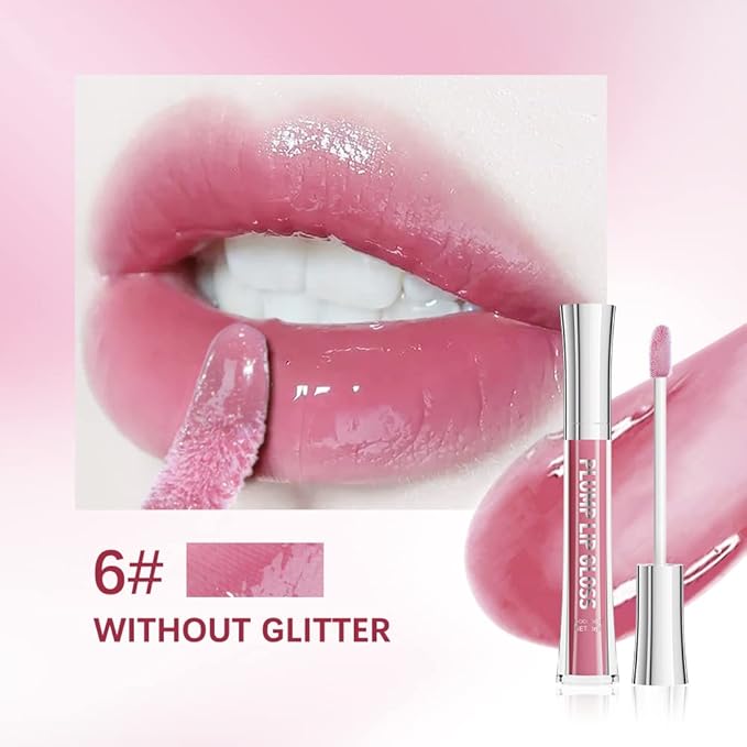 ibcccndc Lip Plumper gloss,Natural Lip Plumper,High Shine Lip Plumper,Lip Enhancer for Fuller,Sexy Lip Gloss,Shiny Lip Gloss For Girls and Women (6)-VivaGrace Women