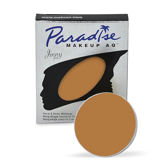 Mehron Makeup Paradise Makeup AQ Refill Size | Stage & Screen, Face & Body Painting, Beauty, Cosplay, Halloween | Water Activated Face Paint, Body Paint, Cosplay Makeup .25 oz (7 ml) (LIGHT BROWN)-VivaGrace Women