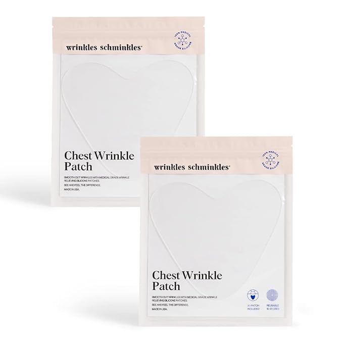 Wrinkles Schminkles Chest, Cleavage & Body Stretch Mark Wrinkle Patches | Reusable Hypoallergenic Pregnancy Safe Silicone Smoothing Pads to Prevent and Reduce Wrinkles & Stretch Marks | 2 Pack-VivaGrace Women