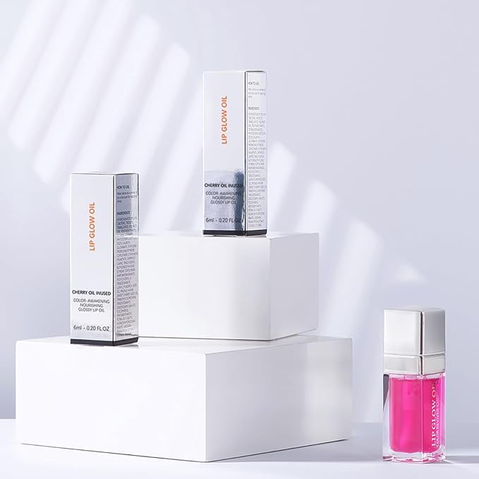 Hydrating Lip Glow Oil Moisturizing Plumping Lip Tint Lip Gloss Transparent Lip Balm Long Lasting Nourishing Repairing Lightening Lip Lines (007# RASPBERRY)-VivaGrace Women