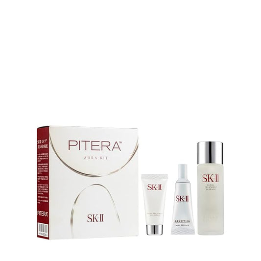 SK-II Pitera Aura 3 Piece Kit (2.5 Ounce Facial Treatment Essence + 0.57 Ounce Facial Treatment Cleanser + 0.33 Ounce Genoptics Aura Essence)-VivaGrace Women
