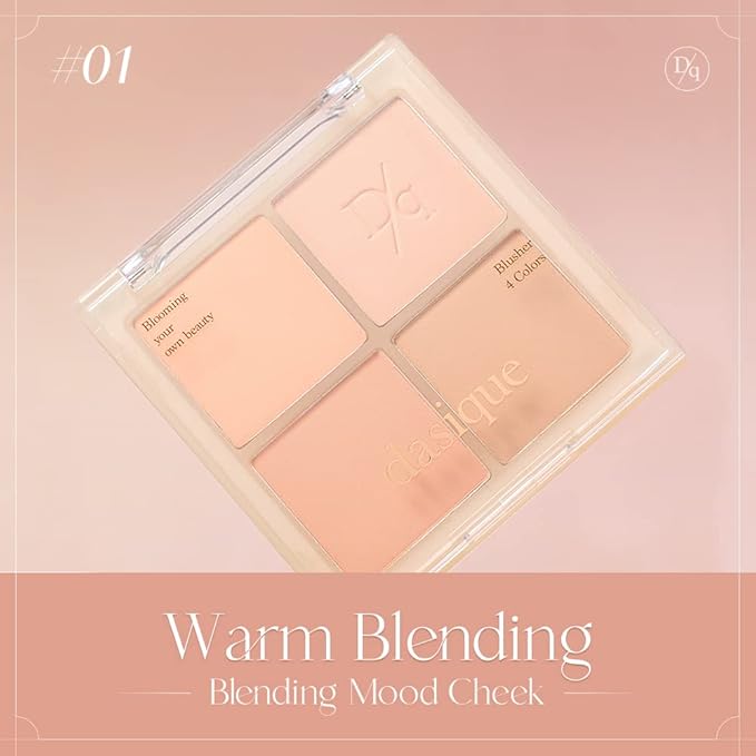 Dasique Blending Mood Cheek #01 Warm Blending l Cruelty-Free l 4 Blendable Shades in Lightweight, Long-lasting, Smooth Powder-VivaGrace Women