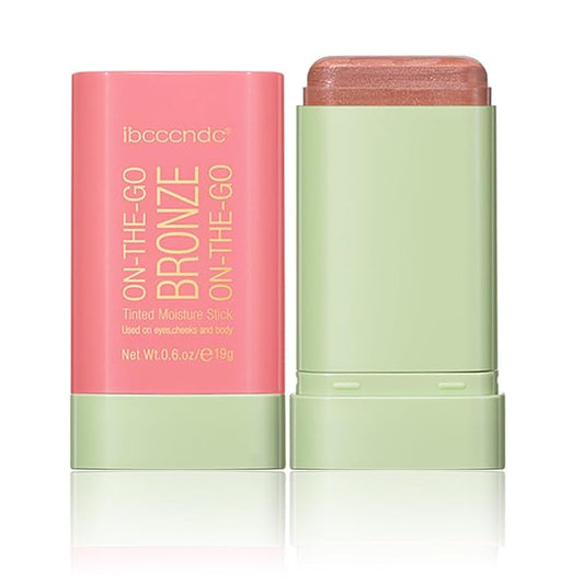 Multi-Use Makeup Blush Stick, Tinted Solid Moisturizer On-the-Go Blush, Multi-use Cream Blush Stick for Cheek & Eyes & Lips, Waterproof Natural Nude Makeup for All Skin (1# Warm Glow)-VivaGrace Women