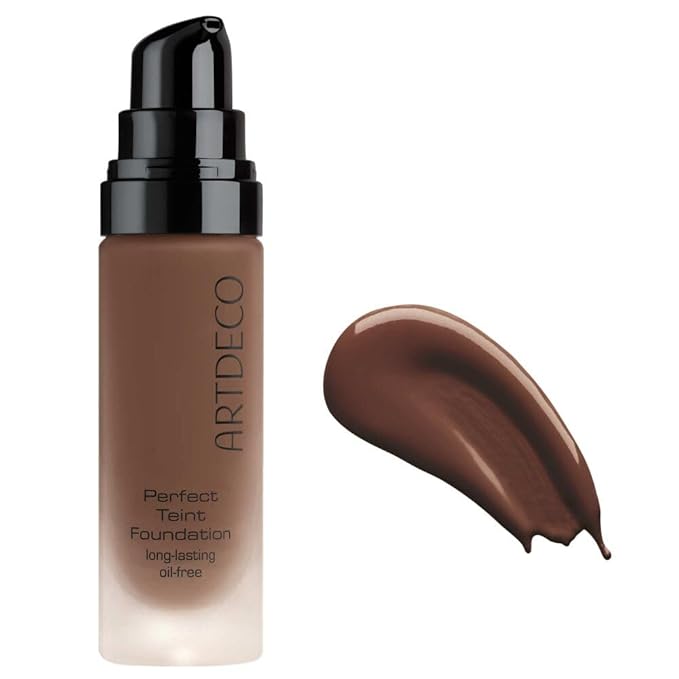 ARTDECO Perfect Teint Foundation - Neutral Deep Truffle - Lightweight Liquid Formula - Medium-Full Coverage - Without Mask-Like Effect - Conceals Imperfections - Vegan Makeup - Hyaluron - 0.67 Fl Oz-VivaGrace Women