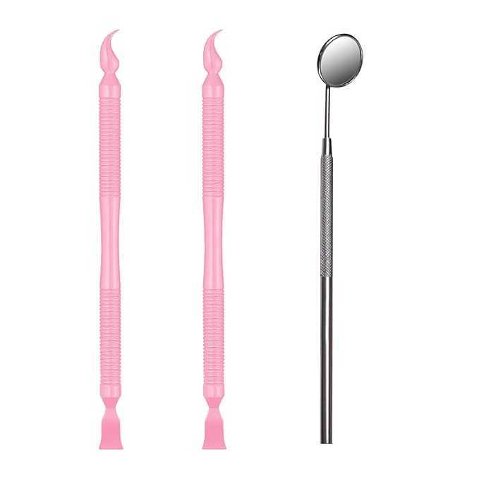 Libeauty Pink Eyelash Lift Tool, Lash Extension Supplies Metal Makeup Mirror, Lash Lifting Applicator Brush Needle for Salon or Home Use-VivaGrace Women