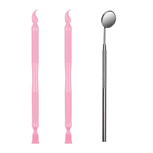 Libeauty Pink Eyelash Lift Tool, Lash Extension Supplies Metal Makeup Mirror, Lash Lifting Applicator Brush Needle for Salon or Home Use-VivaGrace Women