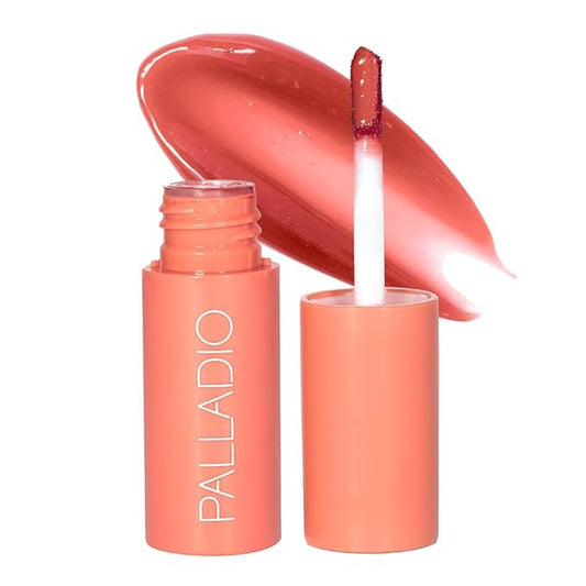 Palladio Jelly Tint, Liquid Stain for Cheeks & Lips, Vivid Color Lip Stain, Lightweight Non-Sticky and Transfer-proof, Natural Finish Makeup, Nude Berry-VivaGrace Women