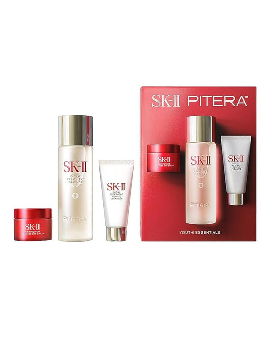 SK-II PITERA Youth Essentials Kit, (CLEANSER 0.7 OZ + ESSENCE 2.5 OZ + ADVANCED AIRY CREAM 0.5 OZ)-VivaGrace Women