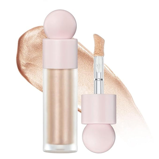 Liquid Highlighter Natural Glow For Face & Body, Waterproof Moisturizing Light Liquid Luminizer For Long Lasting Shimmer, Contour Highlighter Stick Easy to Apply with Cushion Applicator-VivaGrace Women