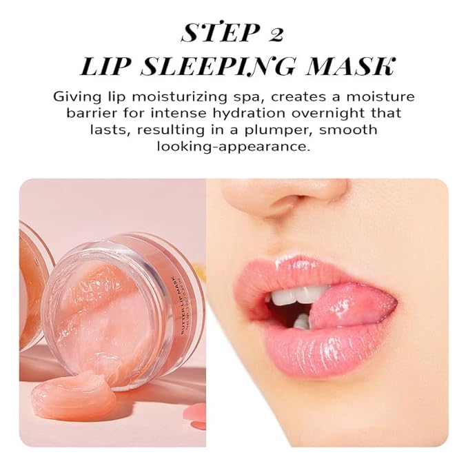 ANAIRUI Lip Mask Set, Lip Exfoliator Scrub & Moisturizer,Grapefruit Lip Care Kits With Lip Sleeping Mask & Sugar Lip Scrub, Lip Overnight Plumper Set for Dry, Chapped Lips-VivaGrace Women