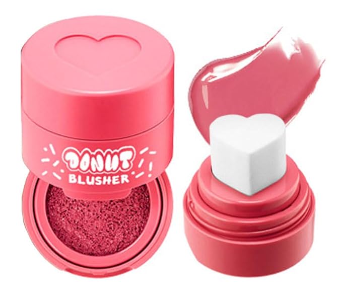 Stamp Liquid Blush Stamp Blush with Heart Shaped Applicator Natural Long Lasting Blush, Light and Airy Makeup for Women (5)-VivaGrace Women
