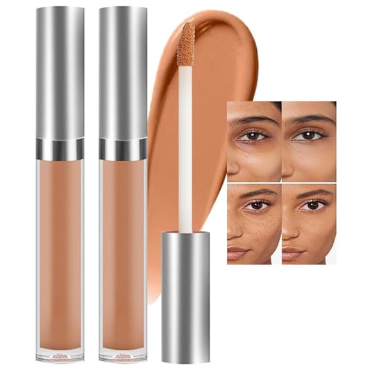 Kaely 2Pcs Hydrating Concealer Wand,Full Coverage Liquid under Eye Concealer,Long Lasting Waterproof Primer Makeup for Dark Circles and Puffiness Trouble Spots Redness,Eye Ring corrector de ojeras 07-VivaGrace Women