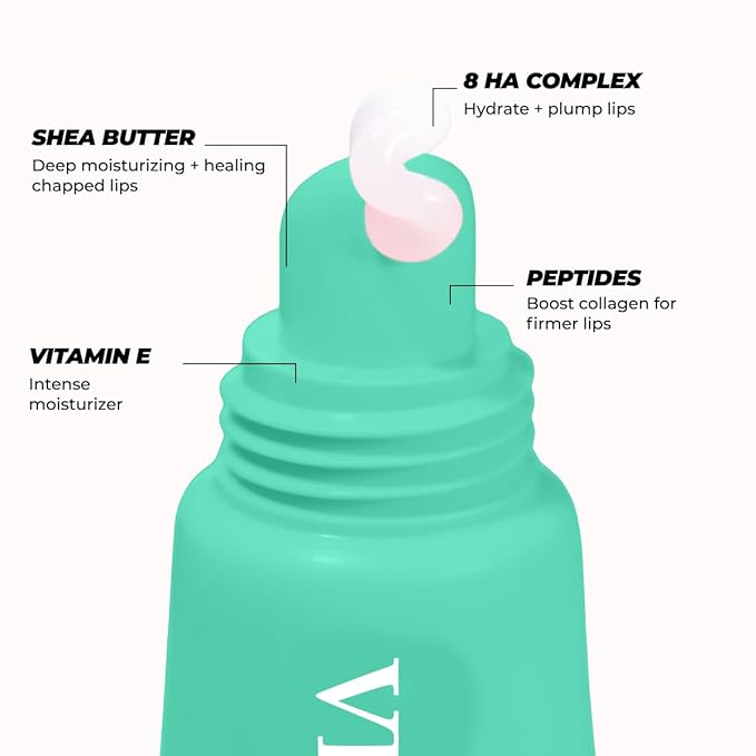 Vitamasques Lip Butter Balm - Sweet Mint, Korean Lip Balm - Peptide Lip Treatment - Lips Balm Hydrating - Light Tinted Lips balm - Made in Korea - 0.33 fl.oz-VivaGrace Women