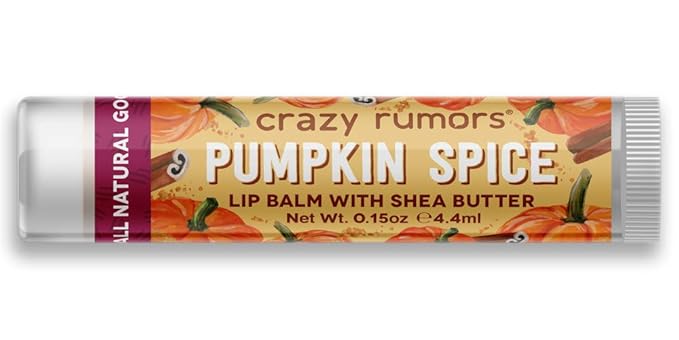 Crazy Rumors Pumpkin Spice Lip Balm. 100% Natural, Vegan, Plant-Based, Made in USA (1-Pack)-VivaGrace Women