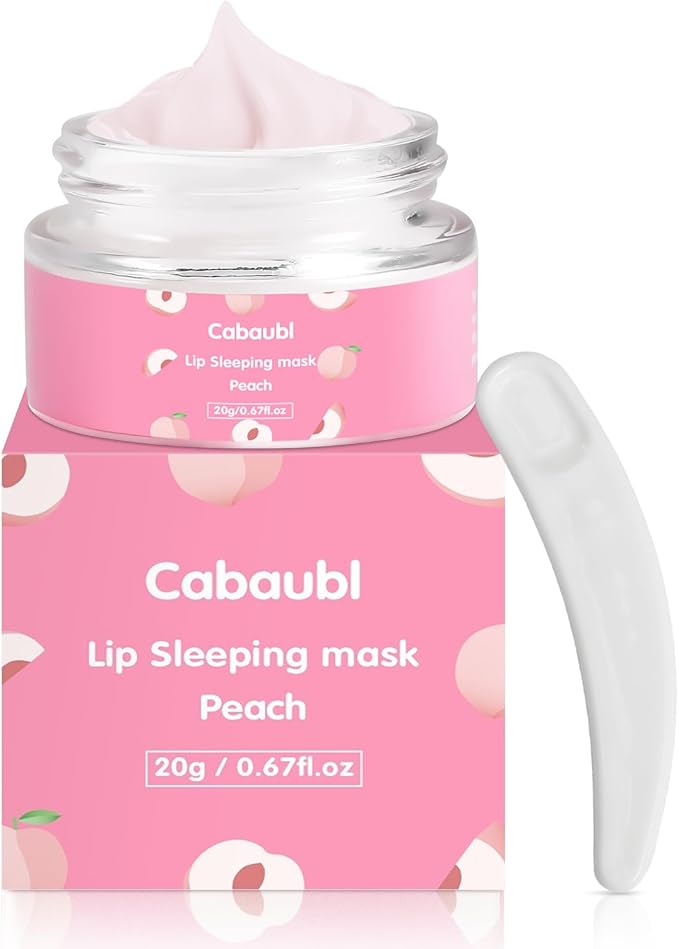 Lip Sleeping Mask,Moisture Lip Mask Overnight,Night Repair Sleeping Lip Balm,Sleeping Lip Butter Balm to Moisturize & Nourish Dry Cracked Lips,Lip Treatment Mask,Peach Lip Mask(20g, 0.7 oz)-VivaGrace Women