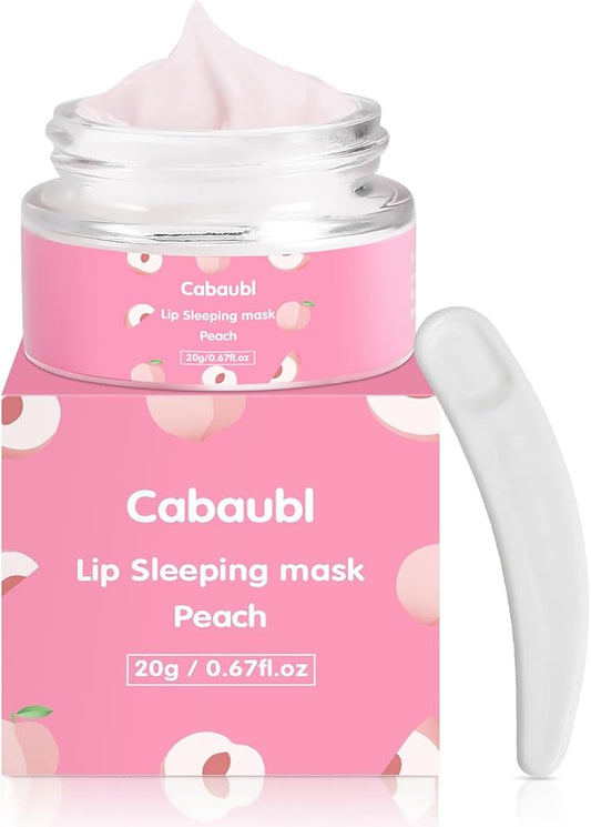 Lip Sleeping Mask,Moisture Lip Mask Overnight,Night Repair Sleeping Lip Balm,Sleeping Lip Butter Balm to Moisturize & Nourish Dry Cracked Lips,Lip Treatment Mask,Peach Lip Mask(20g, 0.7 oz)-VivaGrace Women