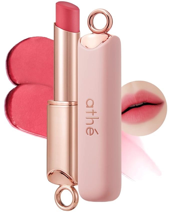 ATHÉ Authentic Airy Lip Balm 08 PINK A LOT, Korean Vegan Color Lip Blam, Flake-Free Slim Fit Lips, Silky Powdery Finish & Air-like Blurring with Vibrant Colors, 0.11oz.-VivaGrace Women