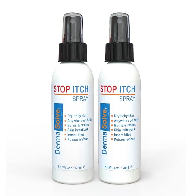 Dermasolve Stop Itch Spray with 100% Organic Neem Oil, Scalp and Body Psoriasis Relief, Dry Skin, Bites, Sunburn, Burns and Rashes-VivaGrace Women