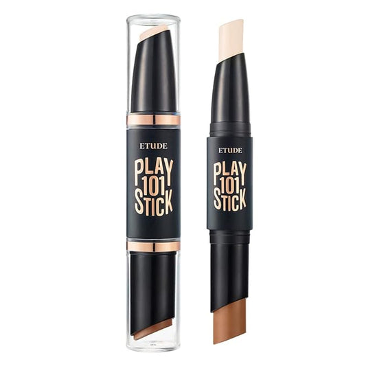 ETUDE Play 101 Stick Contour Duo #1 (21AD) | Creamy Shading and Highlighter Duo for Easy Contouring Makeup| Kbeauty-VivaGrace Women