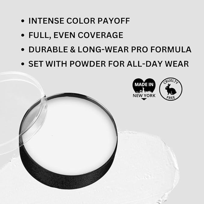 Mehron Makeup Color Cups | Stage, Foundation, Face Paint, Body Paint, Halloween | Face Paint Makeup | Greasepaint .5 oz (14 g) (Clown White)-VivaGrace Women