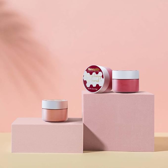 Lip Exfoliator Scrub and Lip Treatment - Gentle Lip Repair for Dry Cracked Lips and Lip Scrubs Exfoliator and Moisturizer - All Naturals Lip Brightening for Dark Lips (Cherry Honey)-VivaGrace Women