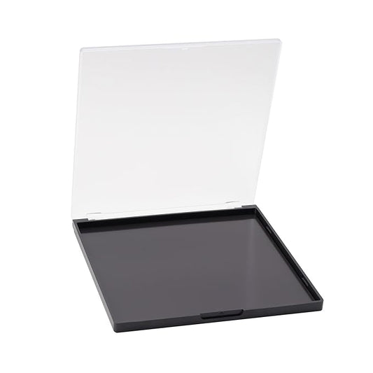 AJLTPA Magnetic Makeup Palette with Frosted Clear Top, Empty Eyeshadow Palettes depots Travel Storage Box with 40Pcs Adhesive Metal Stickers for DIY Cosmetics Powder (Large - 5.72" x 5.98")