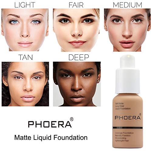 2 Pack PHOERA Foundation, 24HR Matte Oil Control Concealer, Full Coverage Foundation for Women Makeup.(104# Buff Beige)-VivaGrace Women