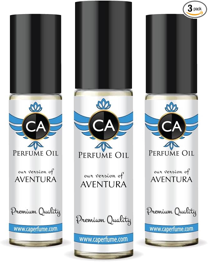CA Perfume Impression of Aventura For Men Replica Fragrance Body Oil Dupes Alcohol-Free Essential Aromatherapy Sample Travel Size Concentrated Long Lasting Attar Roll-On 0.3 Fl Oz-X3-VivaGrace Women